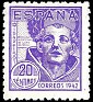 Spain 1942 St. John Of The Cross 20 CTS Violet Edifil 954